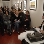 Sarah Wilson, recipient of the 2008 PhotoNOLA Review Prize, discusses her series Blind Prom, PhotoNOLA 2009. (c) David Rae Morris