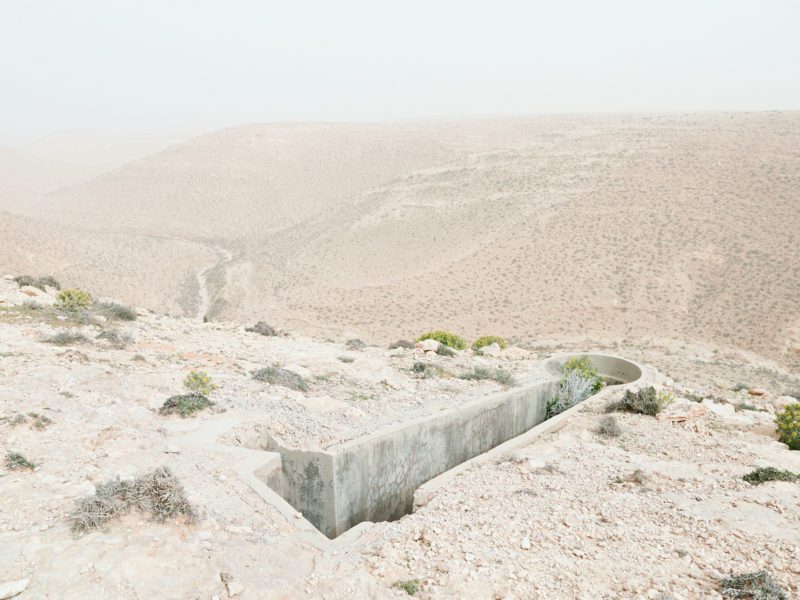 Matthew Arnold - Topography is Fate 008: Gun emplacement, Bunker Z93, after a sandstorm, Wadi Zitoune Battlefield, Libya 
